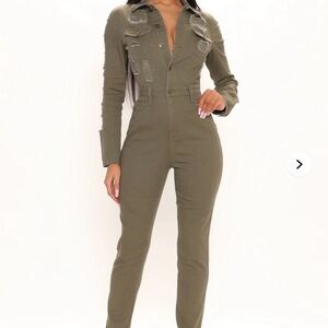 Fashion Nova Khaki Jumpsuit